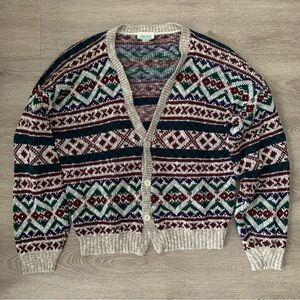 Vintage Ash Creek Trading Knit Winter Cardigan Sweater Size XL